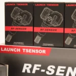 تفاصيل العبوة الخارجية لحساس ضغط الإطارات لانش Launch موضحاً عليها أنه حساس مبرمج (Programmable).