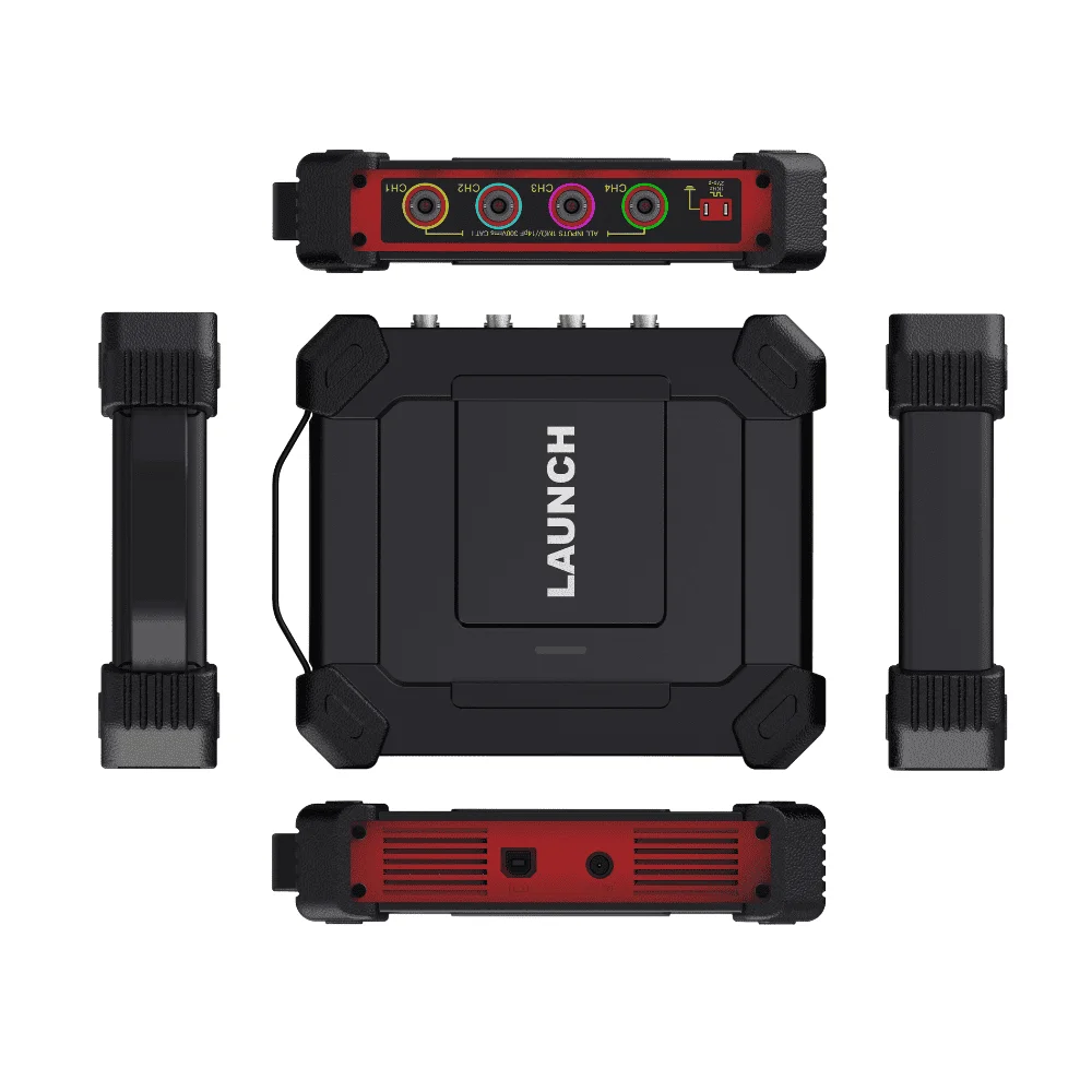 launch-x431-o2-2-automotive-scopebox جهاز LAUNCH X431 O2-1 Scopebox بتصميمه المدمج ومنافذه المتعددة، يوفر قدرات تحليل متقدمة في ورش الصيانة.
