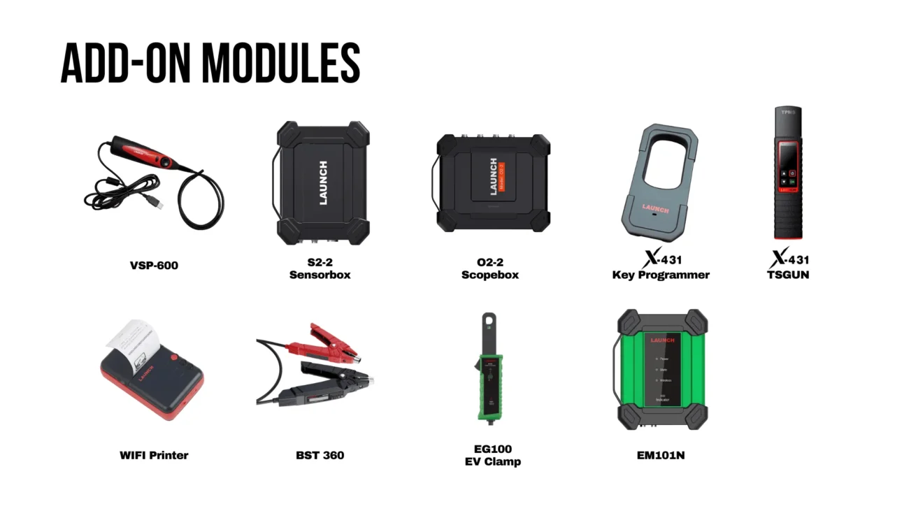 ملحقات اختيارية لتعزيز الآداء launch x-431 pro se