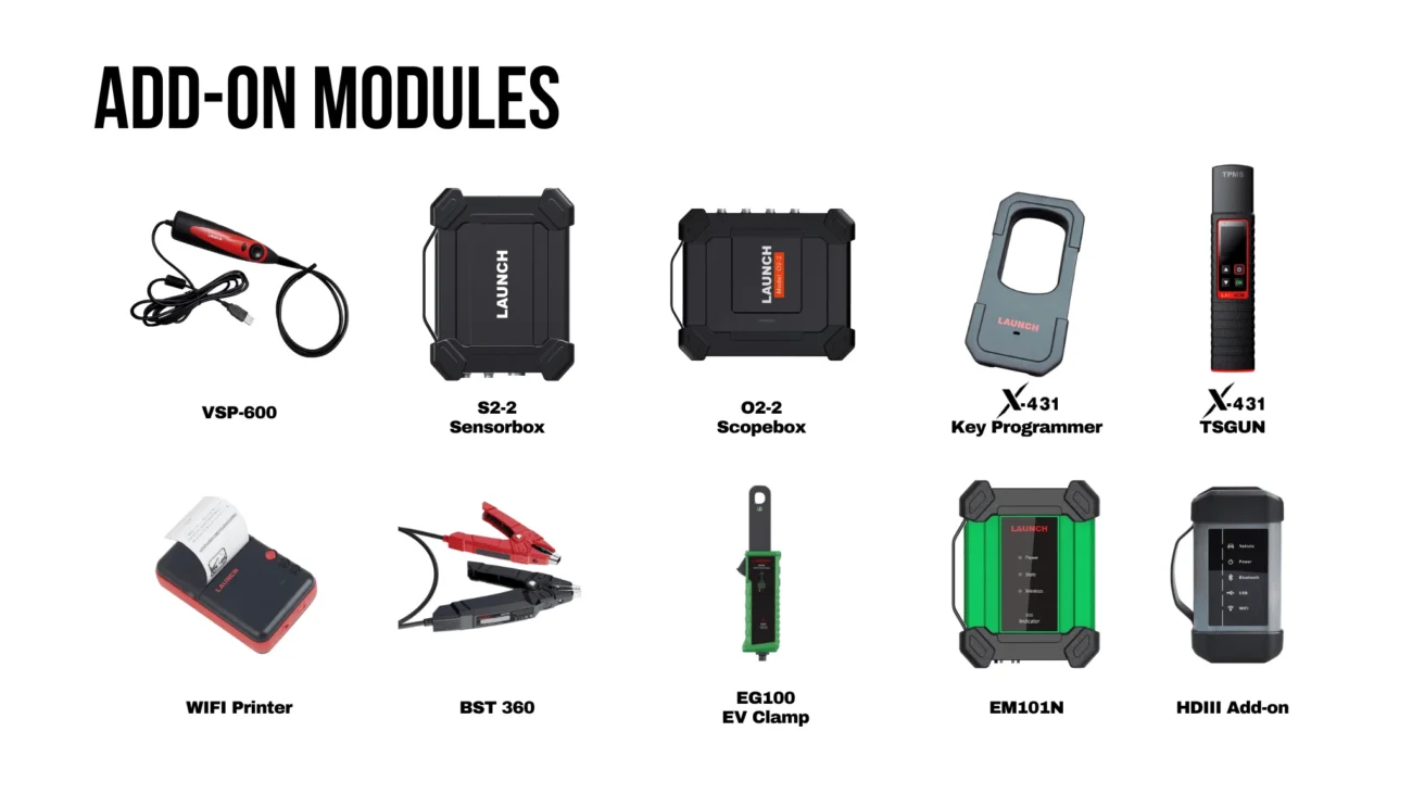 ملحقات اختيارية لتعزيز الآداء launch x-431 pro3 se